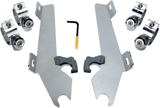 Memphis Shades Metric Windshield Trigger-Lock Complete Mount Kit for 2010-2016 HONDA VT 1300 CR Trigger Lock Mounting Kit Polished Aluminium