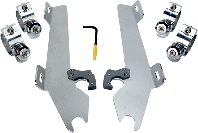 Memphis Shades Metric Windshield Trigger-Lock Complete Mount Kit for 2010-2016 HONDA VT 1300 CR Trigger Lock Mounting Kit Polished Aluminium #MEK1945