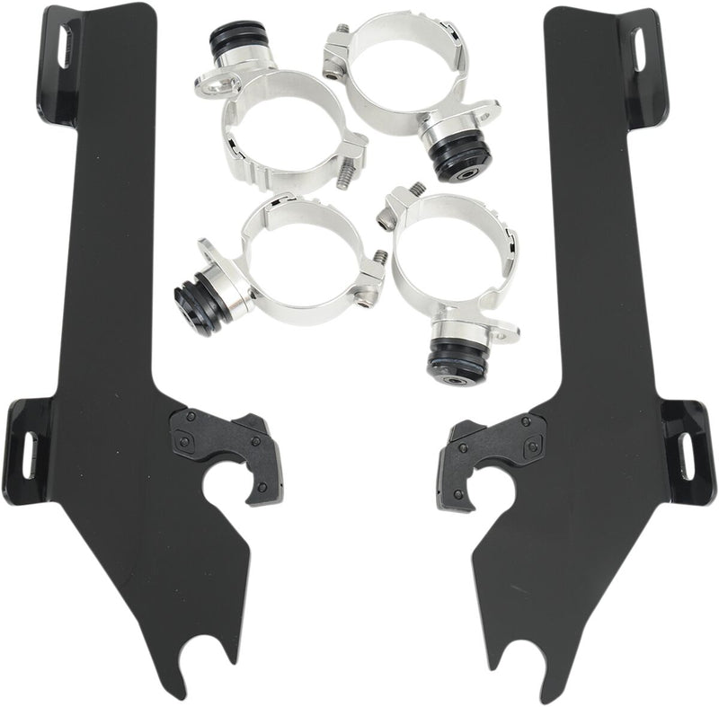 Memphis Shades Metric Windshield Trigger-Lock Complete Mount Kit for 2008-2017 YAMAHA XV 1900 C Trigger Lock Mounting Kit Black Aluminium