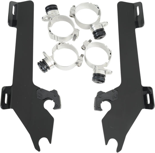 Memphis Shades Metric Windshield Trigger-Lock Complete Mount Kit for 2008-2017 YAMAHA XV 1900 C Trigger Lock Mounting Kit Black Aluminium