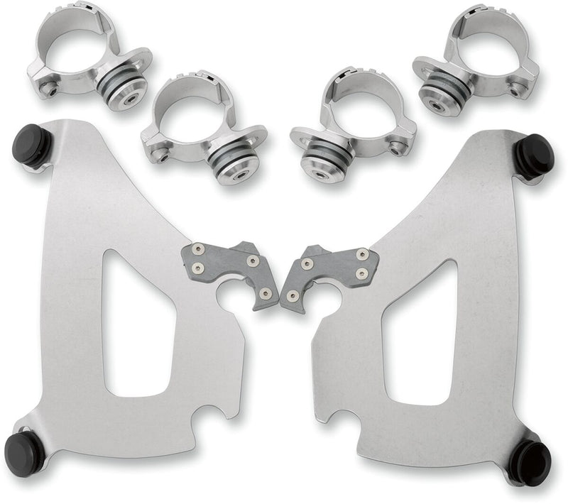 Memphis Shades Metric Bullet Fairing Mount Kit for 2000-2015 HONDA VT 750 Mounting Kit Polished Complete Aluminium