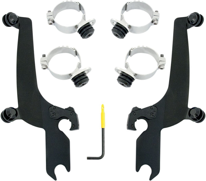 Memphis Shades Metric No-Tool Trigger-Lock Mount Kit for Sportshield for 2010-2020, 2022-2024 HONDA VT 1300 CX Mounting Kit Black Complete Windshie... #MEB1922