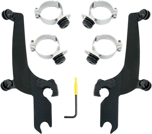 Memphis Shades Metric No-Tool Trigger-Lock Mount Kit for Sportshield for 2010-2020, 2022-2024 HONDA VT 1300 CX Mounting Kit Black Complete Windshie...