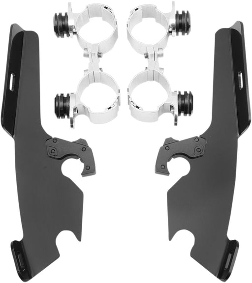 Memphis Shades Metric Windshield Trigger-Lock Complete Mount Kit for 2010-2016 HONDA VT 1300 CR Trigger Lock Mounting Kit Black Aluminium