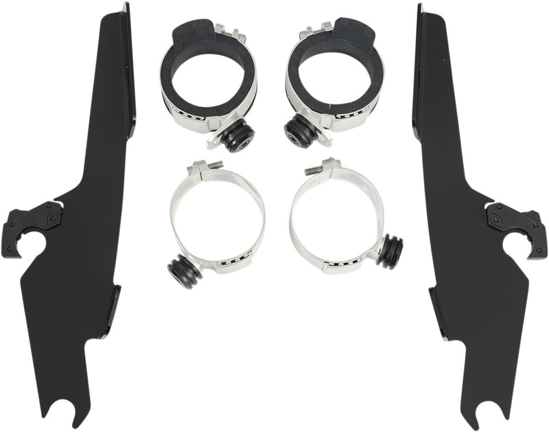 Memphis Shades Metric Windshield Trigger-Lock Complete Mount Kit for 1998-2011 YAMAHA XVS Trigger Lock Mounting Kit Black Aluminium