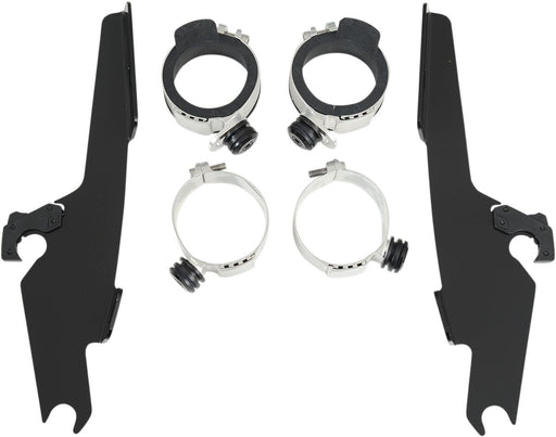 Memphis Shades Metric Windshield Trigger-Lock Complete Mount Kit for 1998-2011 YAMAHA XVS Trigger Lock Mounting Kit Black Aluminium