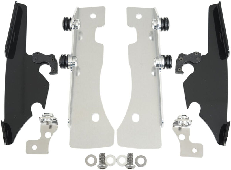 Memphis Shades Metric Windshield Trigger-Lock Complete Mount Kit for 1999-2014 YAMAHA Trigger Lock Mounting Kit Black Aluminium