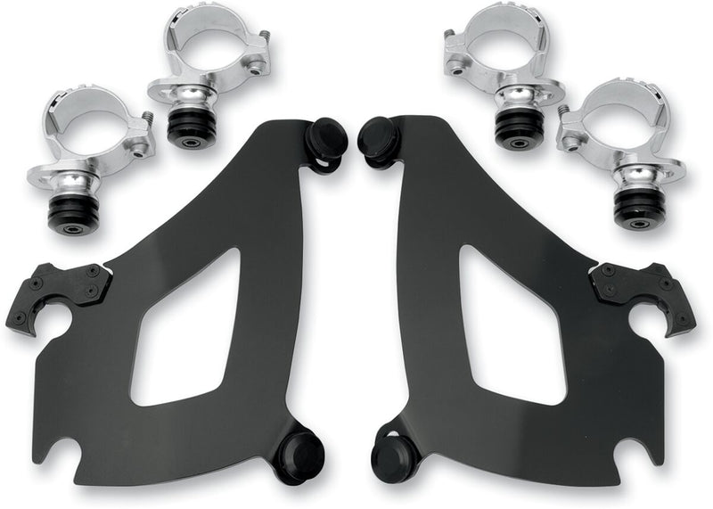 Memphis Shades Metric Bullet Fairing Mount Kit for 2010-2014 HONDA VT 1300 CS Mounting Kit Black Complete Aluminium