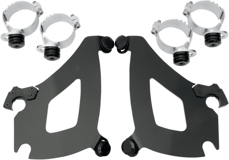 Memphis Shades Metric Bullet Fairing Mount Kit for 2010-2020, 2022-2024 HONDA VT 1300 CX Mounting Kit Black Complete Aluminium #MEK1963