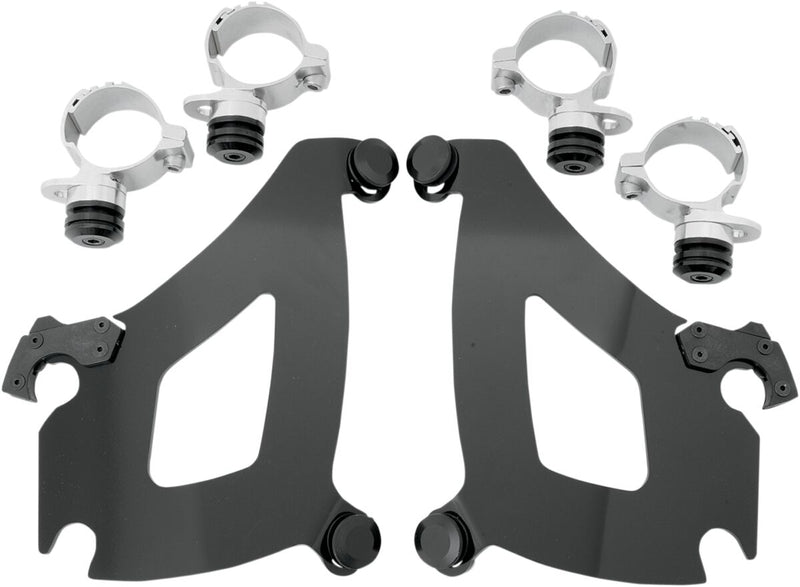 Memphis Shades Metric Bullet Fairing Mount Kit Mounting Kit Black Complete Aluminium