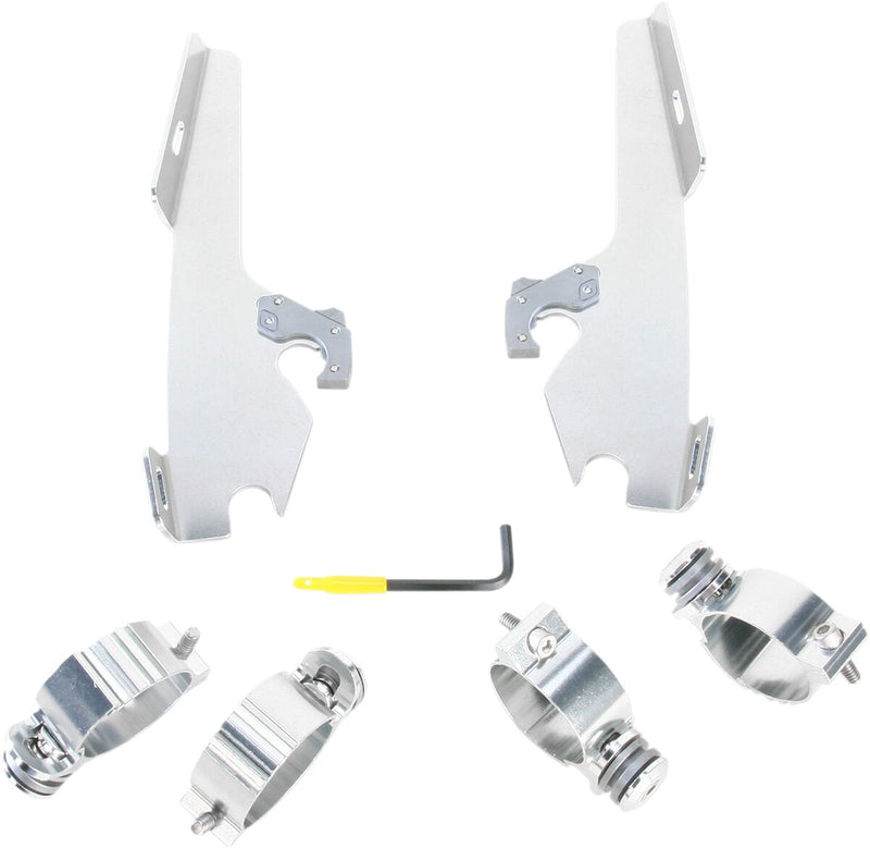Memphis Shades Metric Windshield Trigger-Lock Complete Mount Kit for 2010-2020, 2022-2024 HONDA VT 1300 CX Trigger Lock Mounting Kit Polished Alumi...
