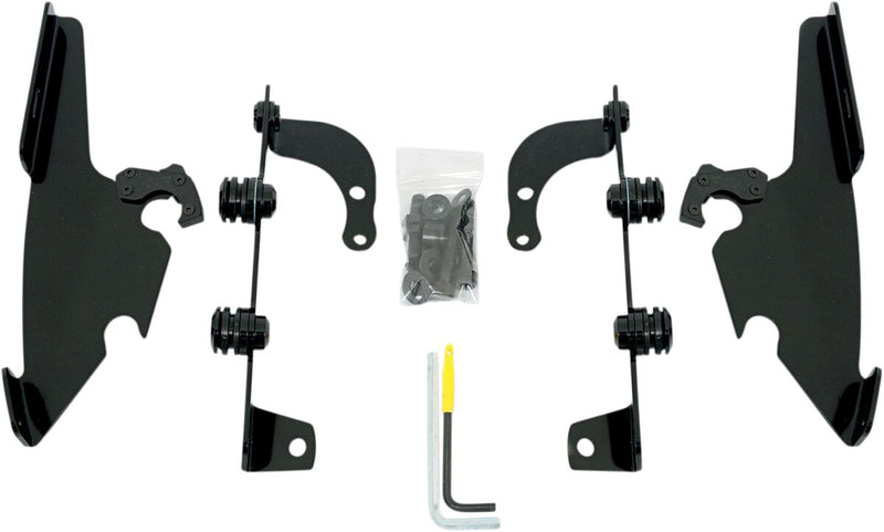 Memphis Shades Metric Windshield Trigger-Lock Complete Mount Kit for 2010-2020, 2022-2023 HONDA VT 750 C2B Trigger Lock Mounting Kit Black Aluminium