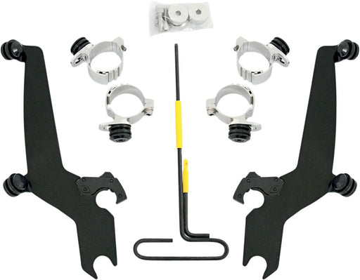 Memphis Shades Metric No-Tool Trigger-Lock Mount Kit for Sportshield for 1987-2015 HONDA Mounting Kit Black Complete Windshield Aluminium