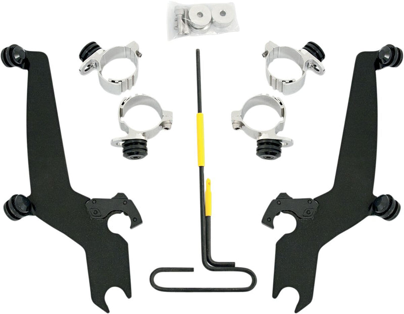 Memphis Shades Metric No-Tool Trigger-Lock Mount Kit for Sportshield for 1987-2015 HONDA Mounting Kit Black Complete Windshield Aluminium #MEB8916