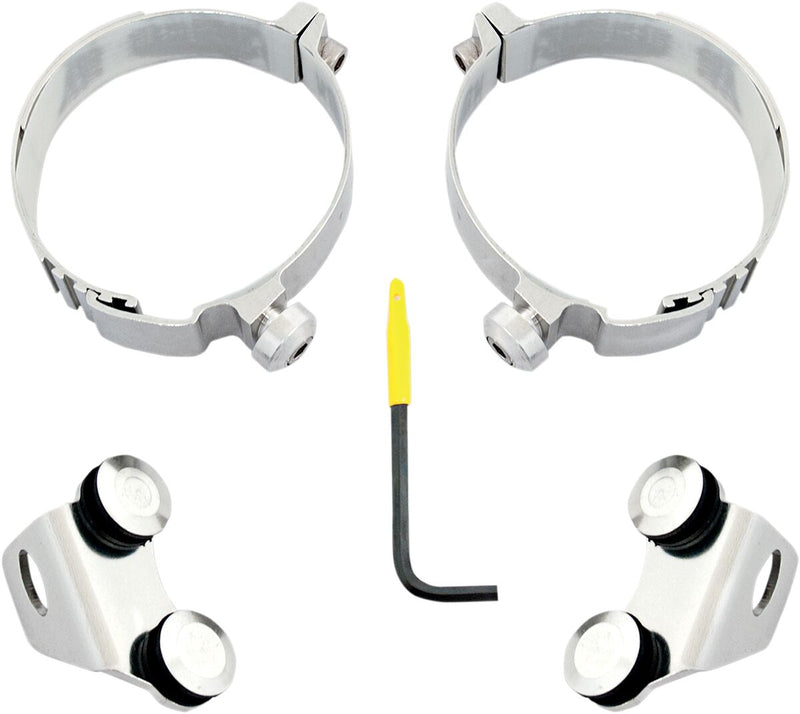 Memphis Shades Metric Mounting Hardware Kit for Fork Deflectors Mounting Kit Polished Wind Deflector Aluminium
