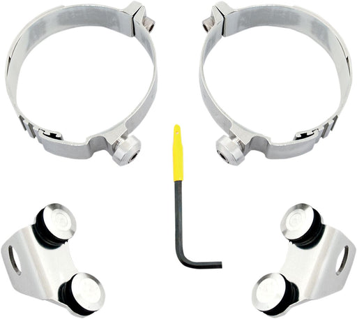 Memphis Shades Metric Mounting Hardware Kit for Fork Deflectors Mounting Kit Polished Wind Deflector Aluminium