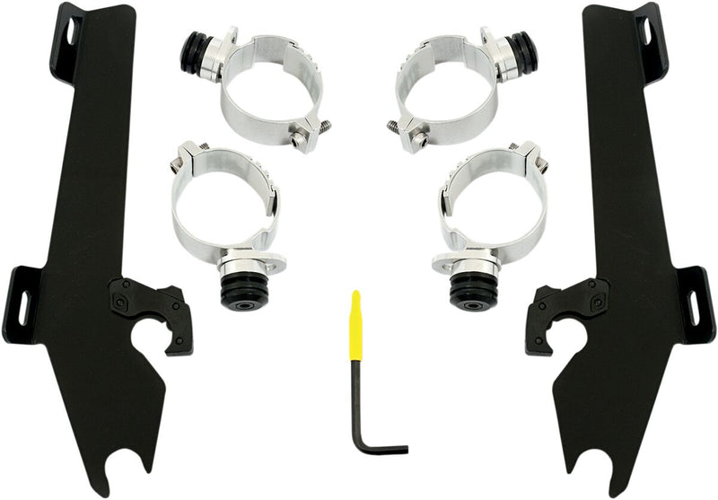 Memphis Shades Metric Windshield Trigger-Lock Complete Mount Kit for 2005-2009 SUZUKI Trigger Lock Mounting Kit Black Aluminium