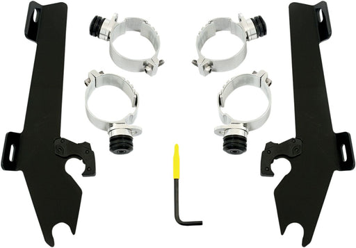 Memphis Shades Metric Windshield Trigger-Lock Complete Mount Kit for 2005-2009 SUZUKI Trigger Lock Mounting Kit Black Aluminium