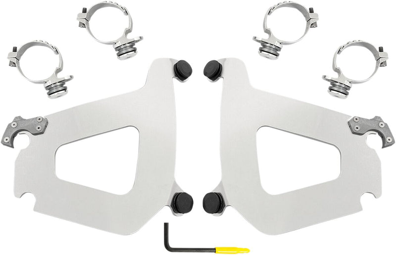 Memphis Shades Metric Bullet Fairing Mount Kit for 2008-2017 YAMAHA XV 1900 C Mounting Kit Polished Complete Aluminium