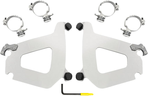 Memphis Shades Metric Bullet Fairing Mount Kit for 2008-2017 YAMAHA XV 1900 C Mounting Kit Polished Complete Aluminium