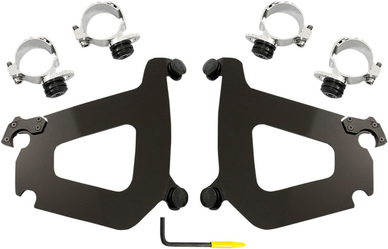 Memphis Shades Metric Bullet Fairing Mount Kit for 2008-2017 YAMAHA XV 1900 C Mounting Kit Black Complete Aluminium