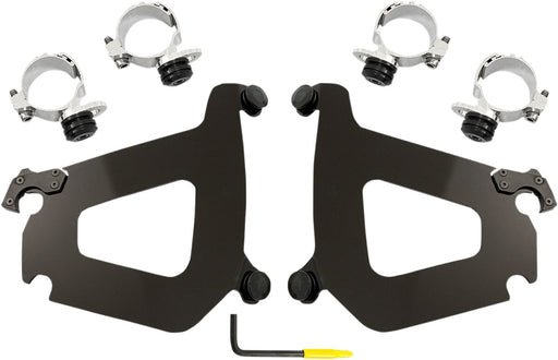 Memphis Shades Metric Bullet Fairing Mount Kit for 2008-2017 YAMAHA XV 1900 C Mounting Kit Black Complete Aluminium