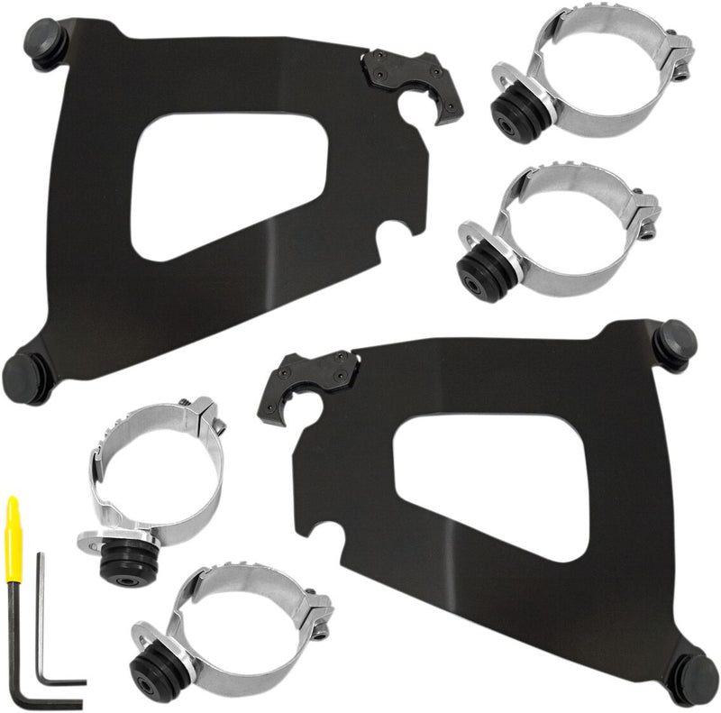 Memphis Shades Metric Bullet Fairing Mount Kit for 2002-2008 HONDA VTX 1800 Mounting Kit Black Complete Aluminium