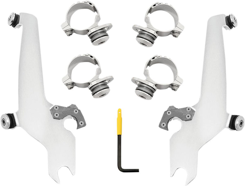 Memphis Shades Silver Quick Change Windshield Mount Kit for Sportshields for 2015-2024 Indian Scout Motorcycles