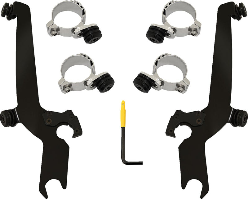 Memphis Shades Metric El Paso Sportshield Trigger Lock Mounting Kit for 2020-2024 HONDA CMX Black Windshield Aluminium Stainless Steel