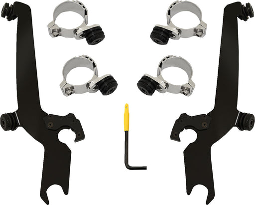 Memphis Shades Metric El Paso Sportshield Trigger Lock Mounting Kit for 2020-2024 HONDA CMX Black Windshield Aluminium Stainless Steel