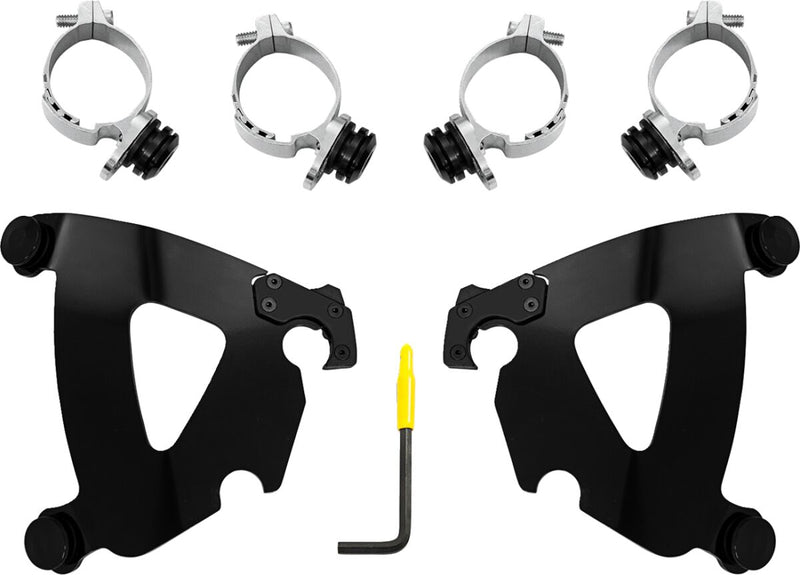 Memphis Shades Black No-Tool Trigger-Lock Mounting Hardware for Road Warrior Fairing for 2022-2026 Indian Chief Motorcycles