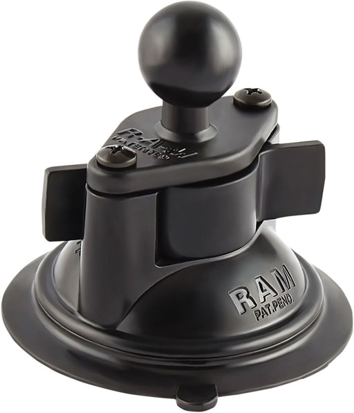 RAM Mounts 1" Ball Mount Suction Cup Base Accessory Mount Powder-Coated Aluminium