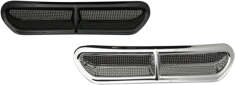 Custom Dynamics Gloss Black Batwing Fairing Vent Trim Insert w/Stainless Steel Mesh for 2014-2025 Harley-Davidson Touring and 2014-2025 Harley-Davidson Trike Motorcycles