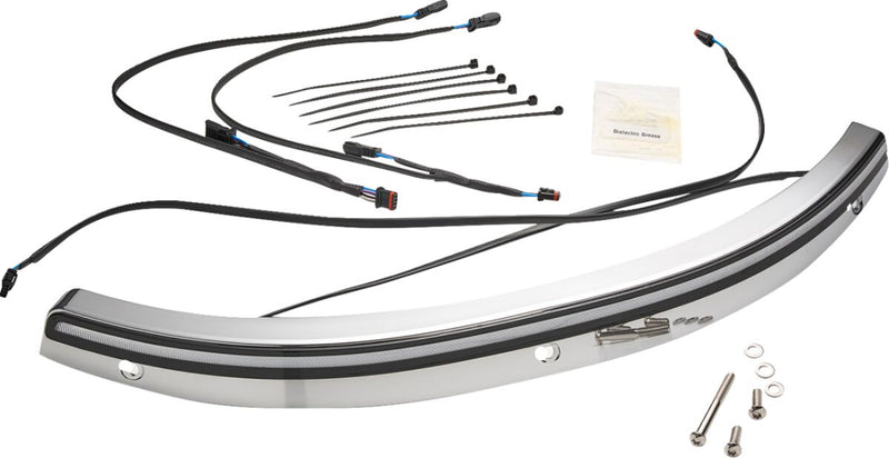 Ciro Solaire LED Windshield Trim for 2014-2025 Harley-Davidson FLH Chrome