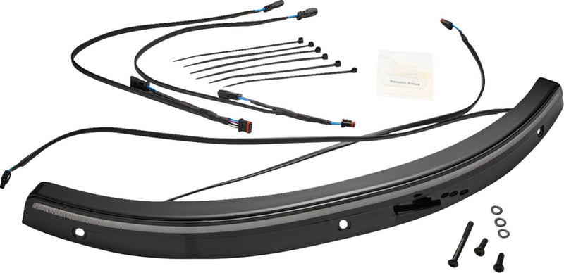 Ciro Solaire LED Windshield Trim for 2014-2025 Harley-Davidson FLH Black