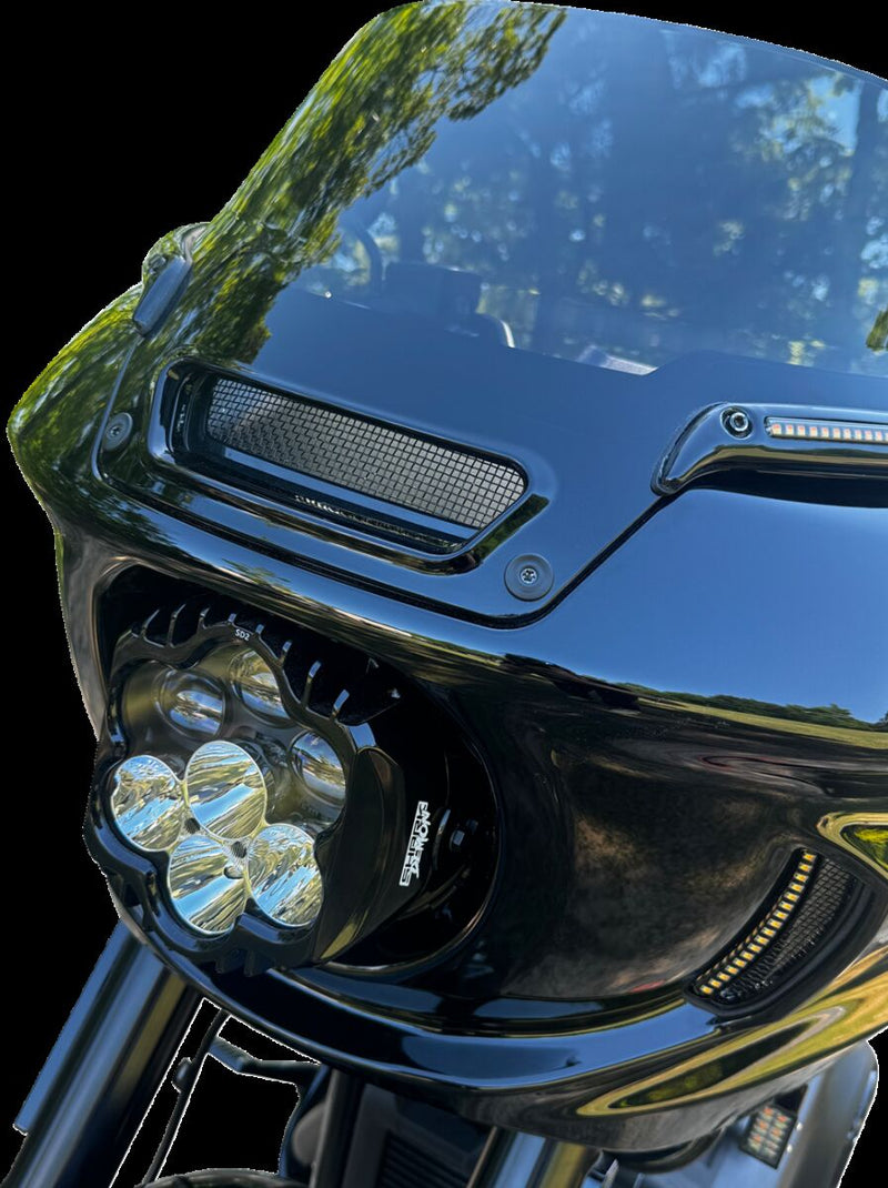 Custom Dynamics Black Mesh Fairing Vent Insert for 2022 Harley-Davidson Softail Low Rider El Diablo - FXRST and 2022-2026 Harley-Davidson Softail Low Rider ST - FXLRST Motorcycles #CD-LRST-C-V-B