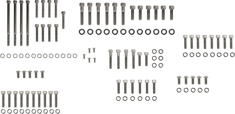 Drag Specialties Big Twin Black Chrome Knurled Motor Bolt Sets for 2007-2017 Harley-Davidson Softail and 2007-2017 Harley-Davidson Dyna Motorcycles