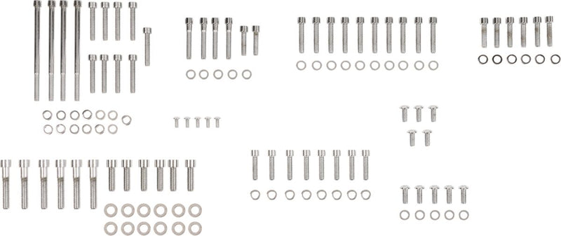 Drag Specialties Chrome Smooth Motor Bolt Set for 2007-2017 Harley-Davidson Dyna and 2007-2017 Harley-Davidson Softail Motorcycles