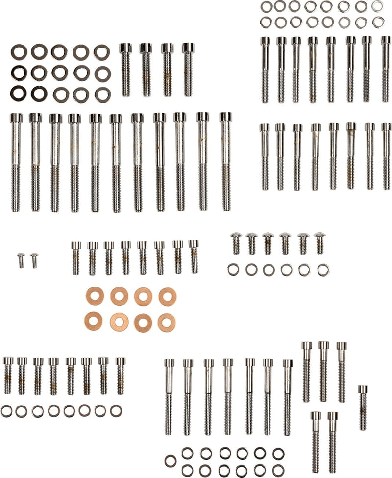 Drag Specialties Chrome Smooth Motor Bolt Set for 2004-2022 Harley-Davidson Sportster Motorcycles