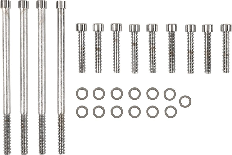 Drag Specialties Chrome Smooth Primary Cover Bolt Set for 2007-2016 Harley-Davidson Touring and 2012-2016 Harley-Davidson Trike Motorcycles