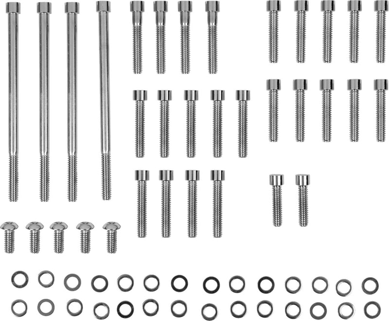 Drag Specialties Chrome Knurled Side Cover Bolt Set for 2012-2016 Harley-Davidson Trike and 2007-2016 Harley-Davidson Touring Motorcycles