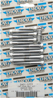 Drag Specialties Chrome Knurled Cam Cover Bolt Set for 2004-2018 Harley-Davidson Sportster Motorcycles