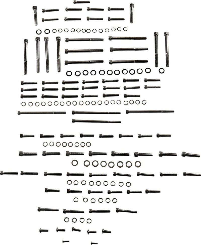Drag Specialties Black Engine Bolt Set w/Knurled Allen Heads for Various Various Harley-Davidson Motorcycles (See Fitment List)