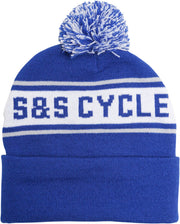 S&S Cycle Hat Beanie Knit Pom Pom One Size Casual Acrylic