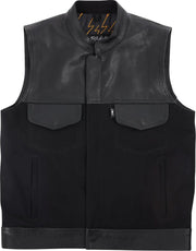 Thrashin Supply Co. Kanan Leather/Denim Riding Vest Black #TMJ-13-08