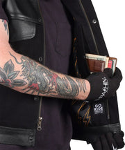 Thrashin Supply Co. Kanan Leather/Denim Riding Vest Black #TMJ-13-08