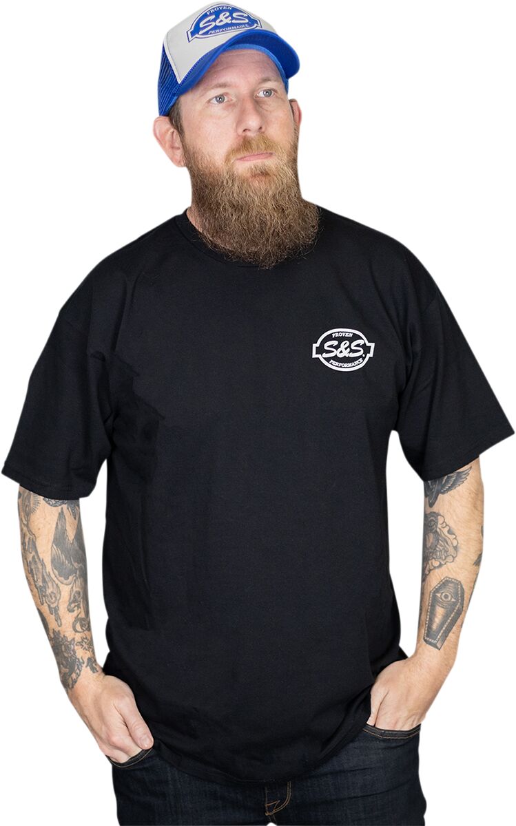 S&S Cycle Sidewinder T-Shirt Black Short-Sleeve M Casual Cotton #510-0785