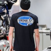 S&S Cycle Vintage Tour T-Shirt Black Crewneck M Casual 40% Polyester 60% Cotton #510-1178