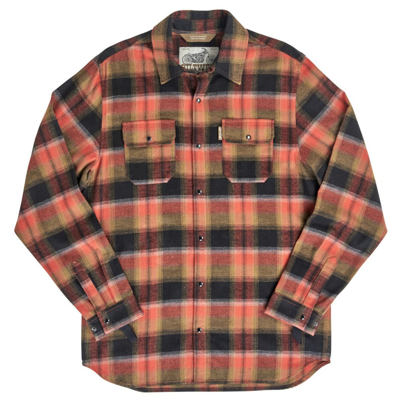 Biltwell Hi Test Flannel Shirt Brown Casual Cotton