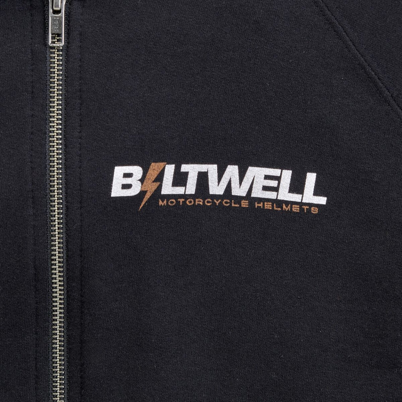 Biltwell Bolts Zip Hoodie Black Zip-Front 2XL Casual Cotton Each